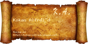 Kokas Alfréd névjegykártya